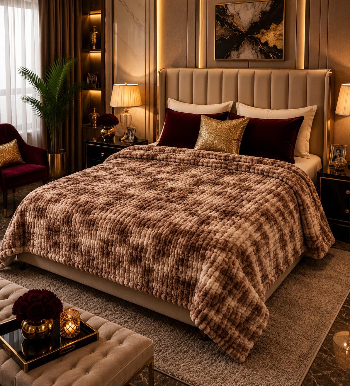 Luxury Mink Puffy AC Blanket for Double Bed – Waffle Texture Fur Feel | Pakistan