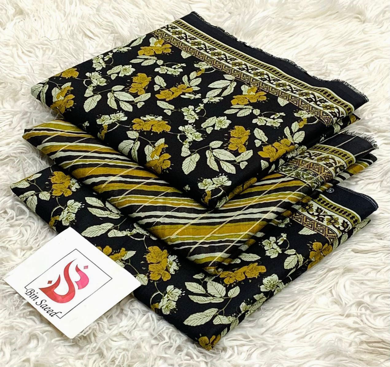 Bin saeed lawn orignal 3Pc