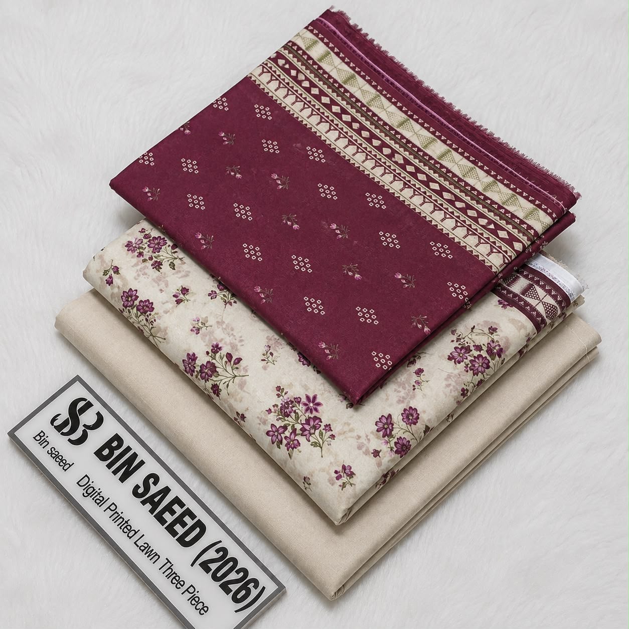 Bin Saeed Lawn Collection 2026 | Original 3 Piece Unstitched Stitched/Ready to wear