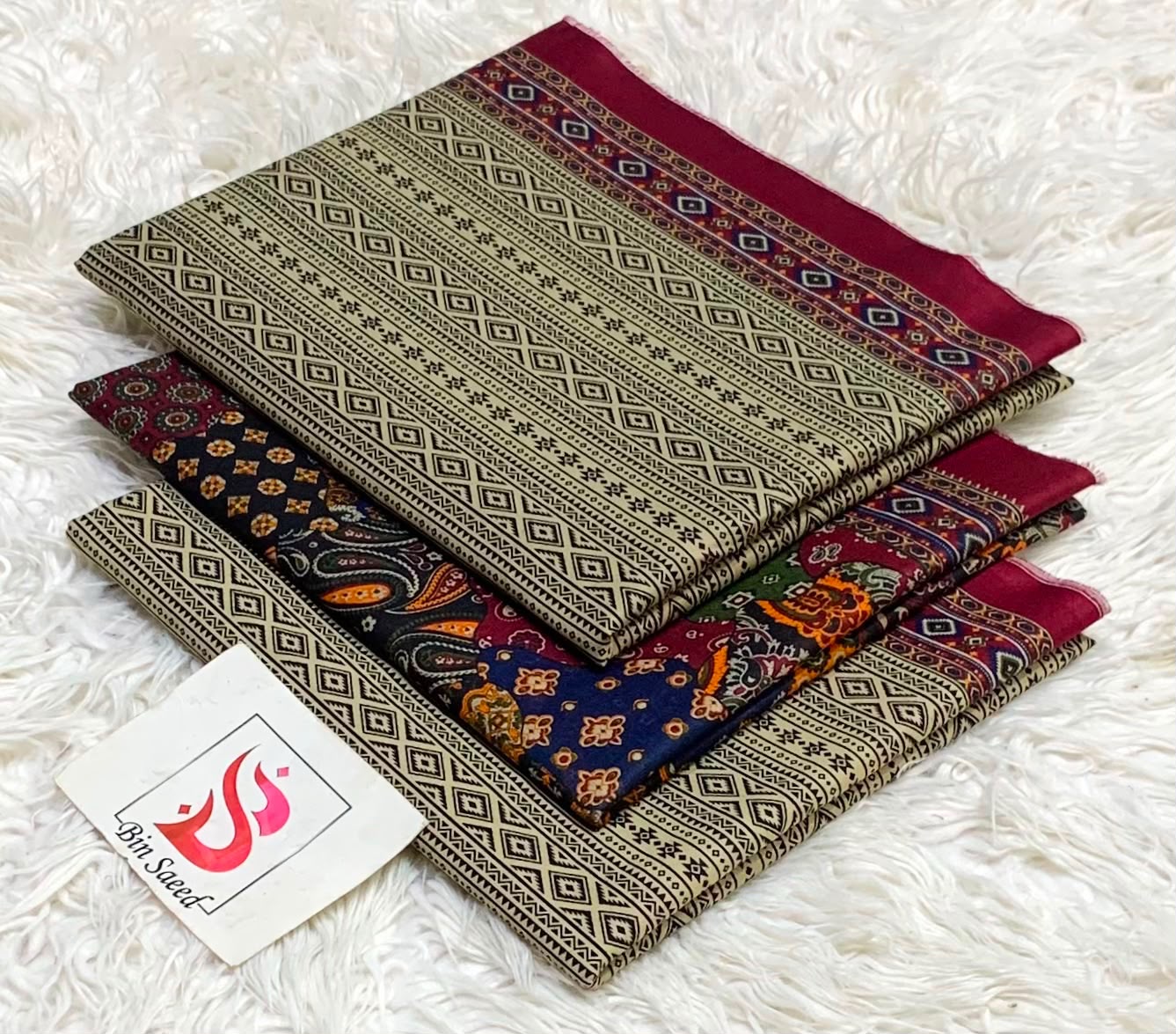 Bin Saeed Lawn 3Pcs (100% Original)