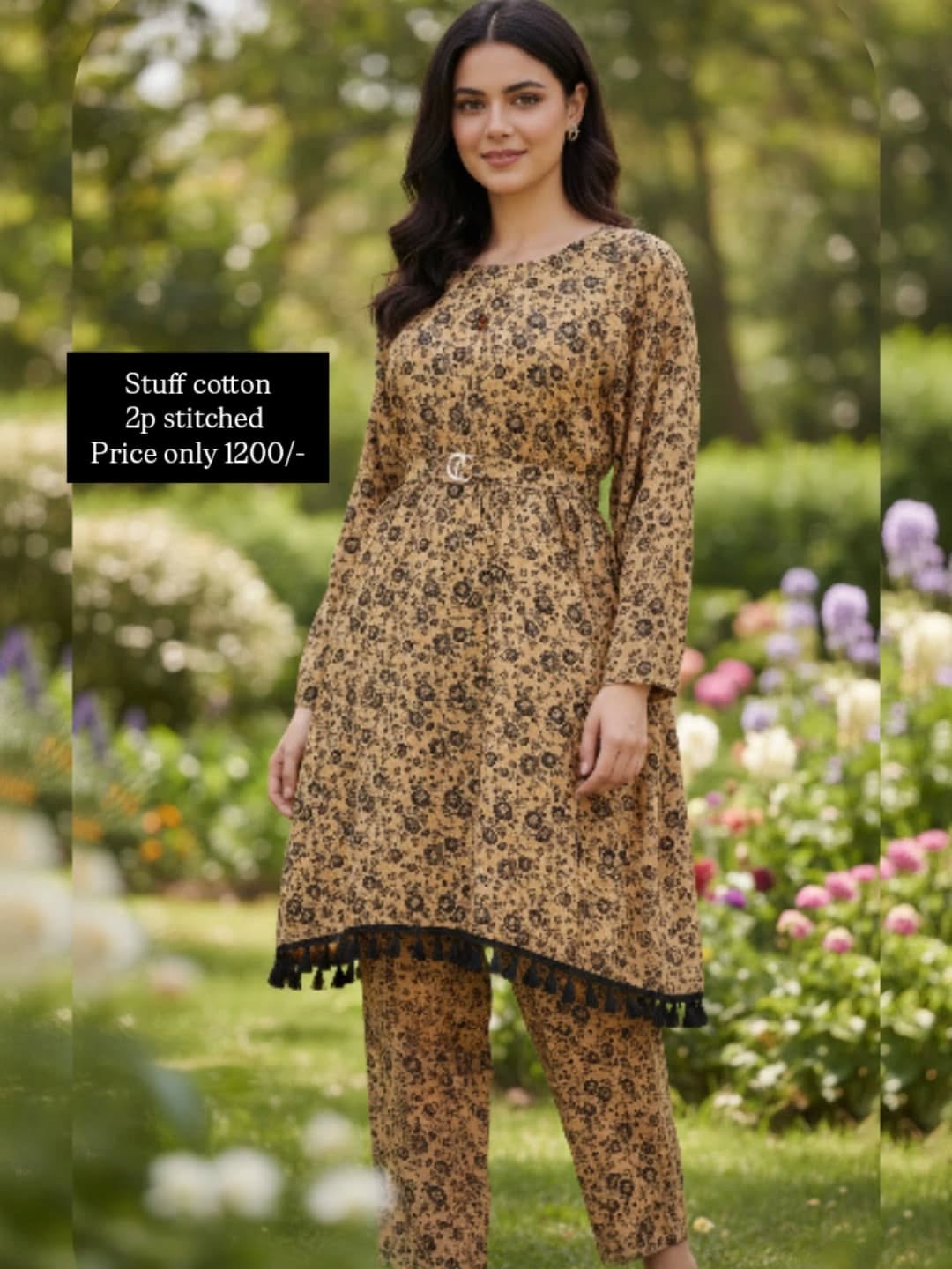 Cotton Two Piece Stiched