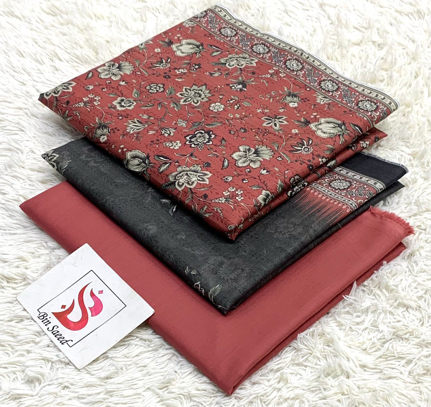 Bin saeed lawn orignal 3Pc