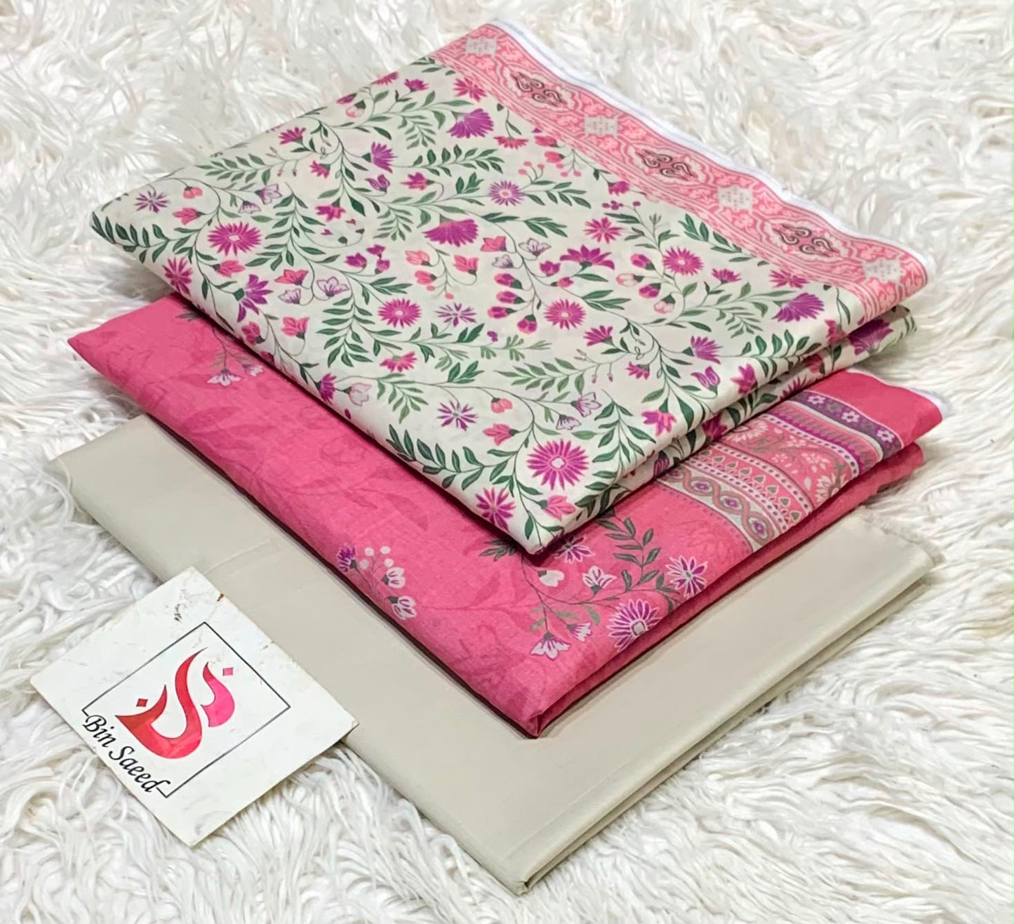 Bin Saeed Lawn 3Pcs (100% Original)
