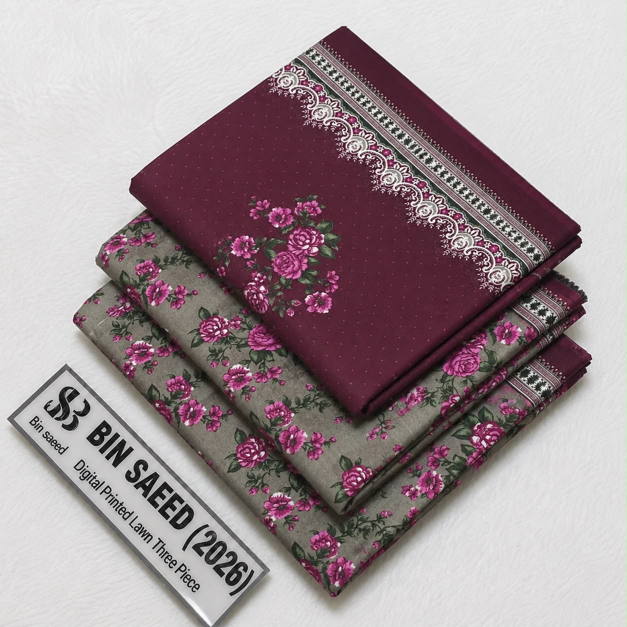 Bin Saeed Lawn Collection 2026 | Original 3 Piece Unstitched Stitched/Ready to wear