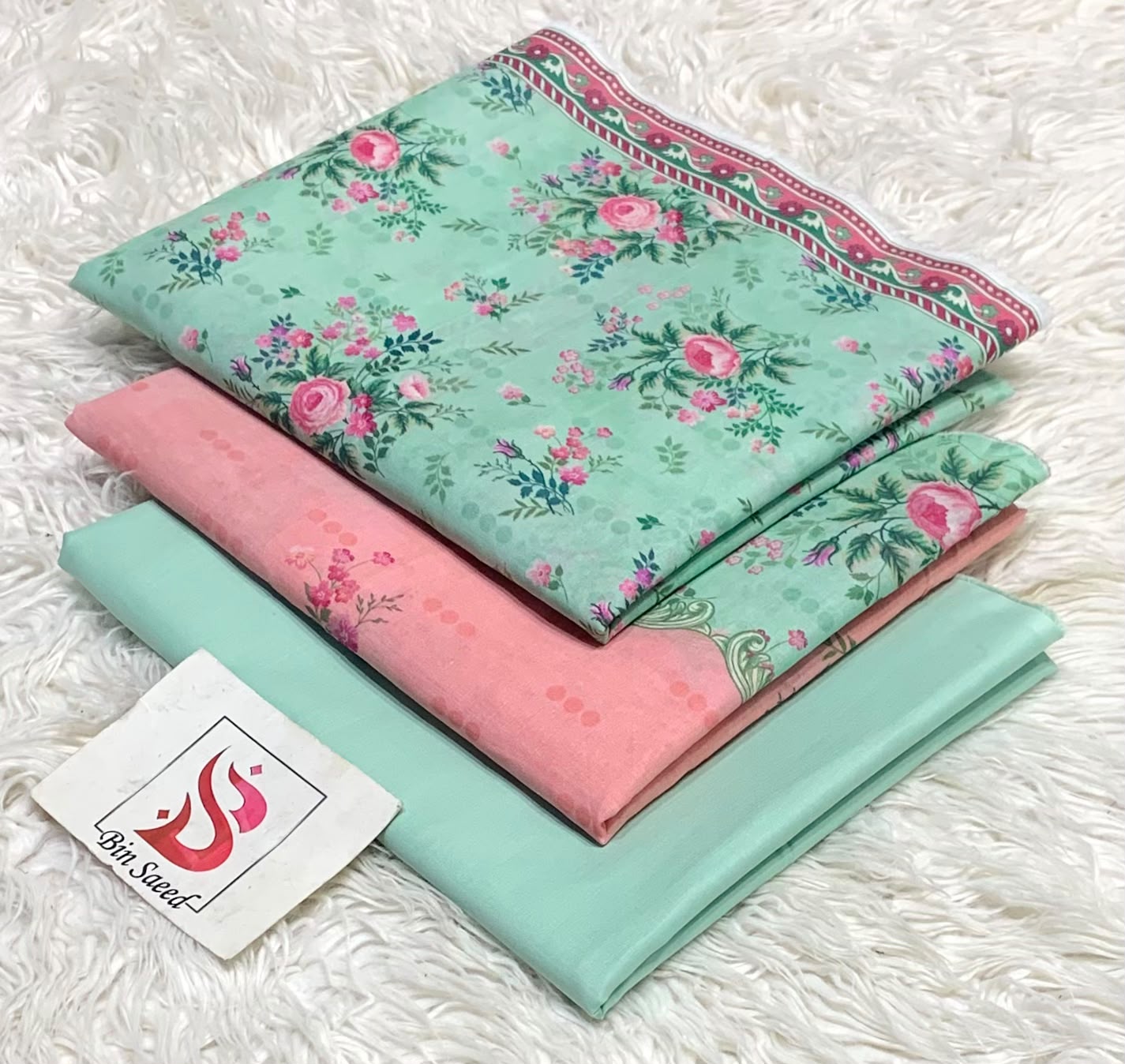 Bin saeed lawn orignal 3Pc
