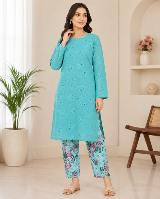 Chicken Kari shirt with printed trouser( 2Pc Bonanza)