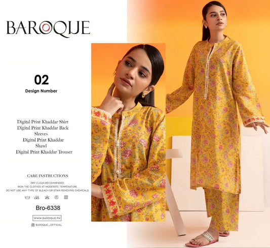 Unstitched Khaddar 3 Piece Digital Printed Dress ( Most trending Orignal Branded )