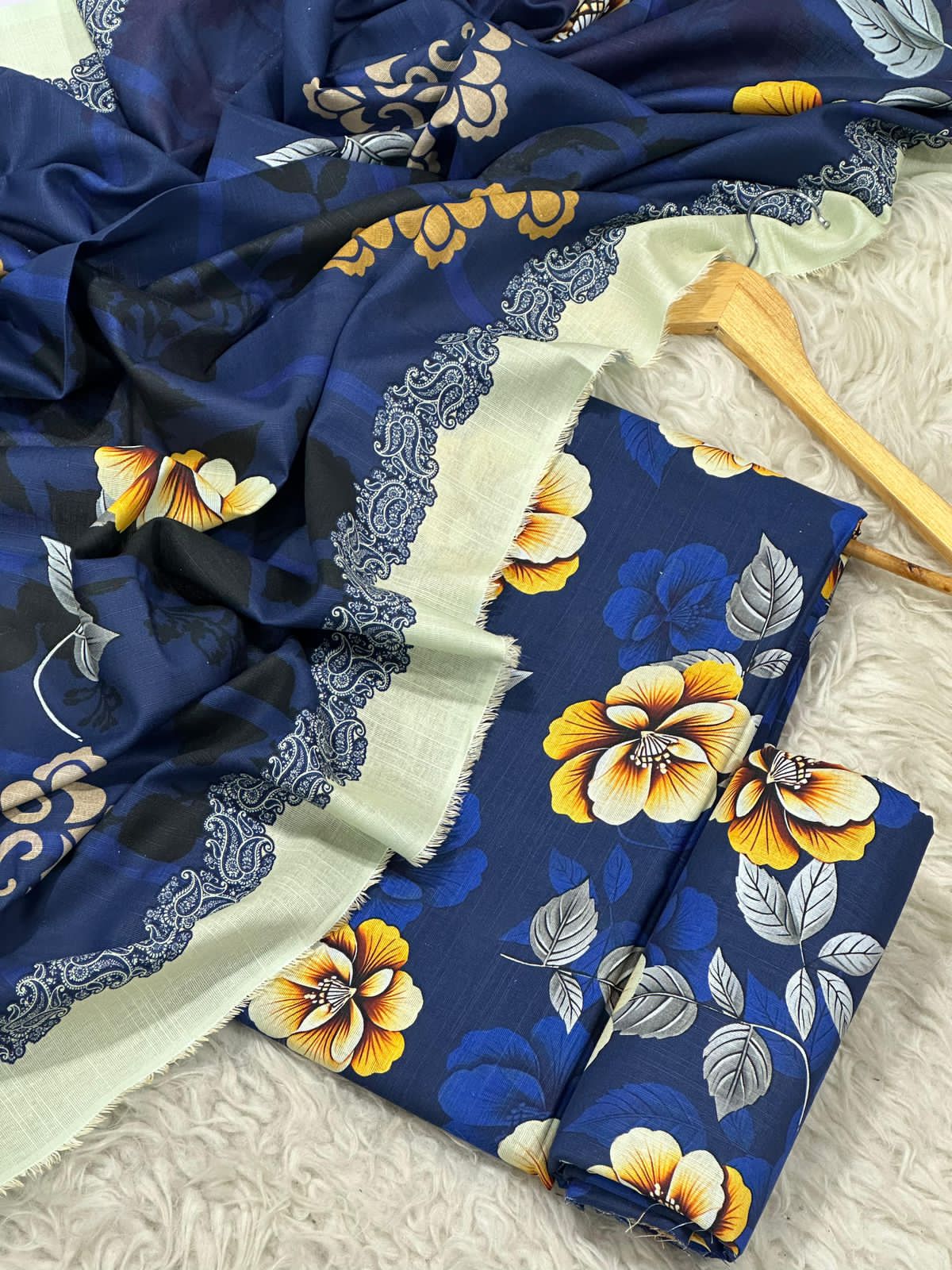 Unstitched Khaddar 3 Piece Digital Printed Dress ( Most trending Orignal Branded )