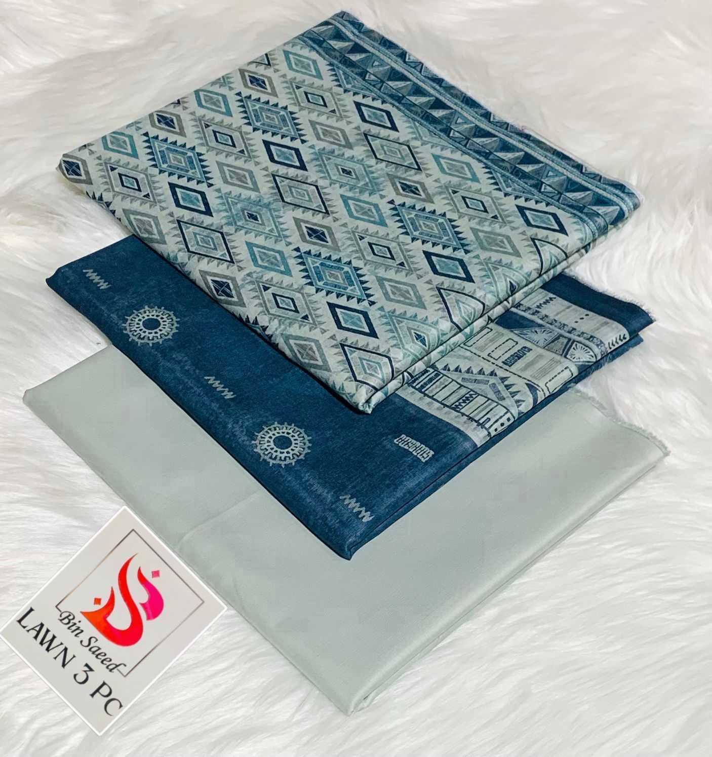 Bin Saeed Lawn 3Pcs (100% Original)