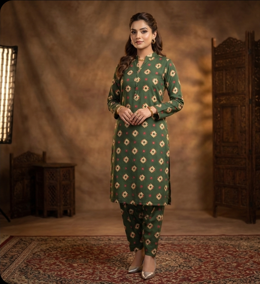 Luxury Branded Khaddar 2-Piece | Premium Winter Fabric