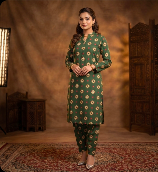 Luxury Branded Khaddar 2-Piece | Premium Winter Fabric