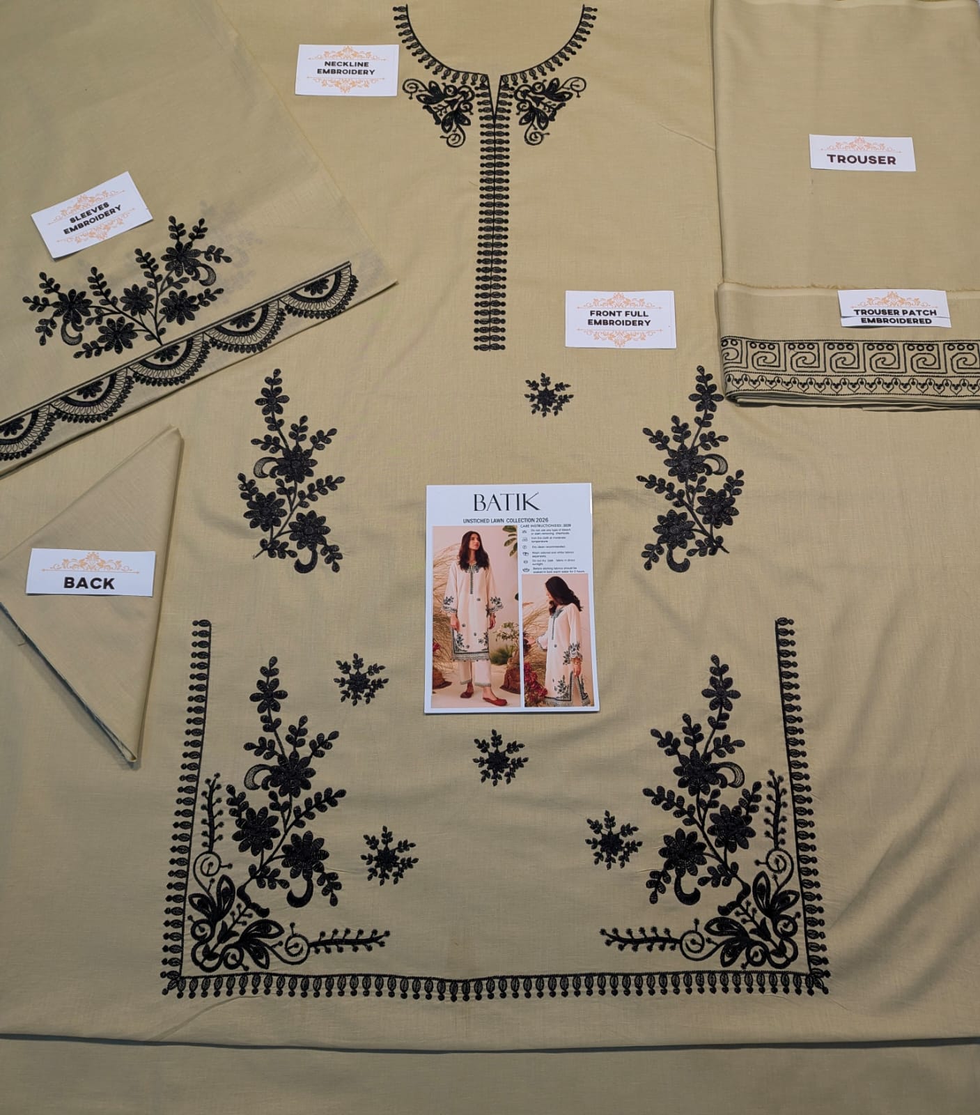 Premium Embroidered Lawn 2PC Collection | Batik