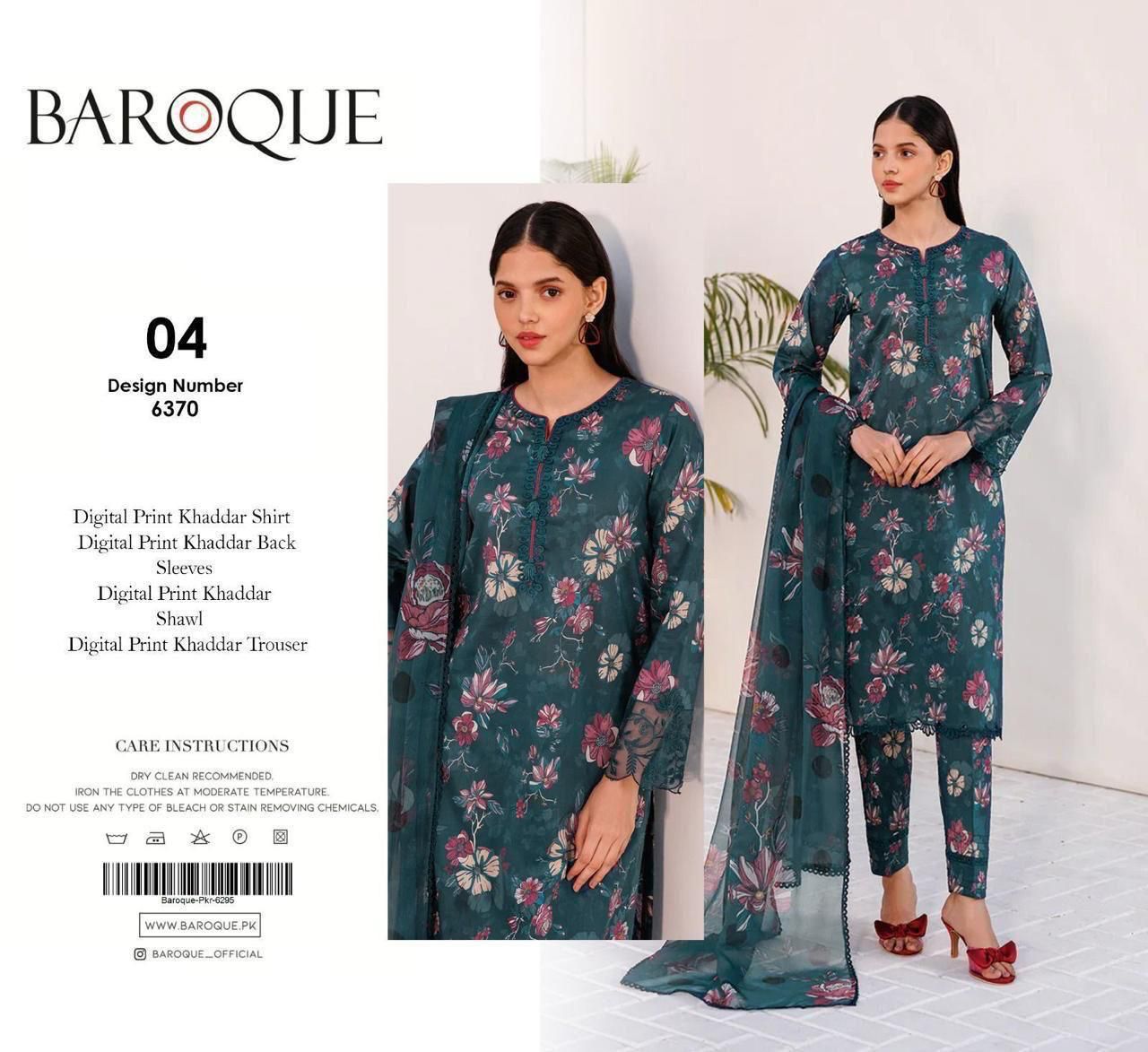 Unstitched Khaddar 3 Piece Digital Printed Dress ( Most trending Orignal Branded )