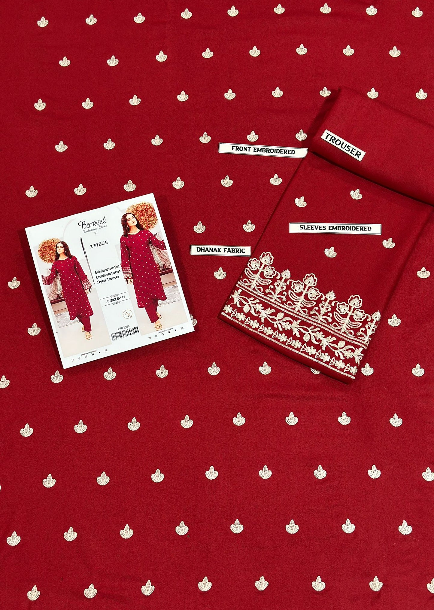 2 Piece - Unstitched Dhanak Stuff Full Embroidered Suit - Winter collection 2026