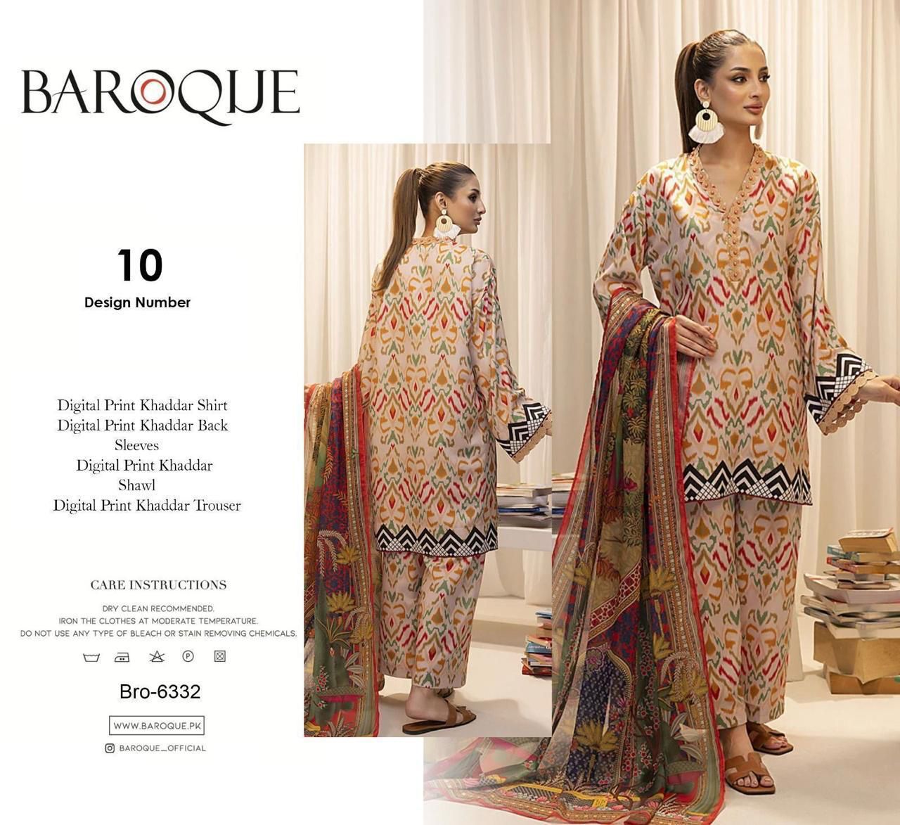 Unstitched Khaddar 3 Piece Digital Printed Dress ( Most trending Orignal Branded )