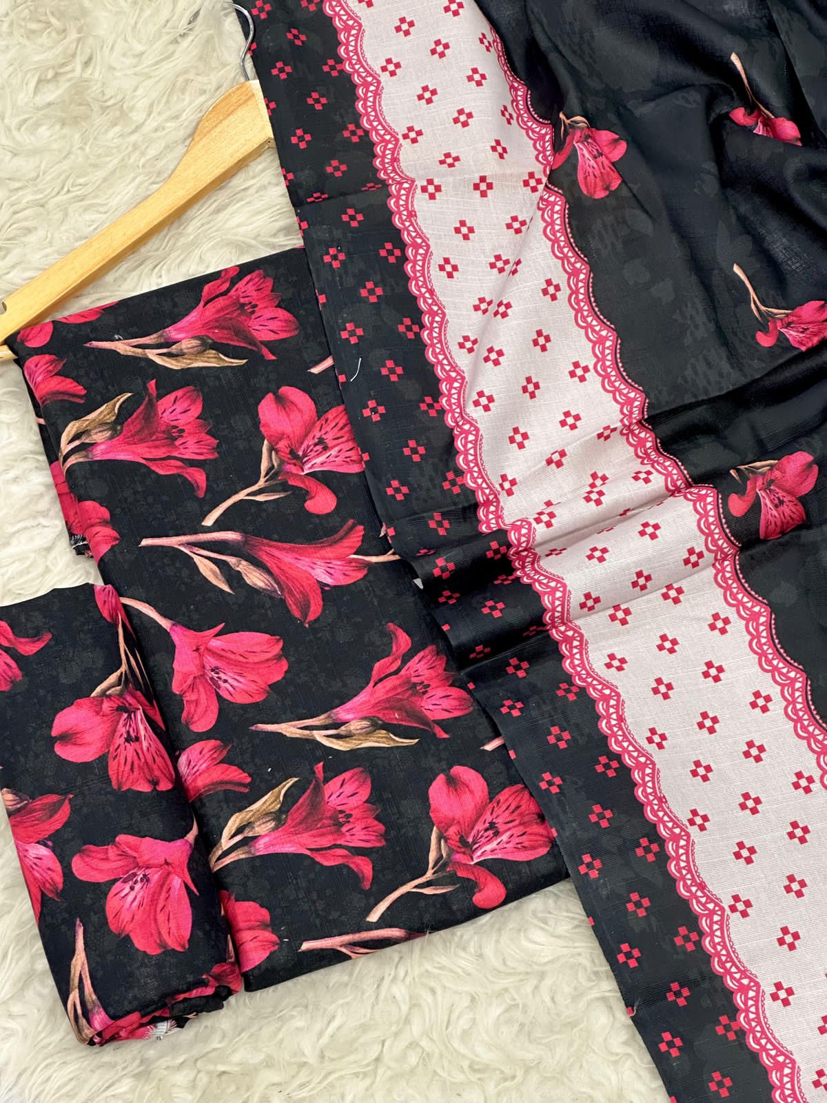 Unstitched Khaddar 3 Piece Digital Printed Dress ( Most trending Orignal Branded )