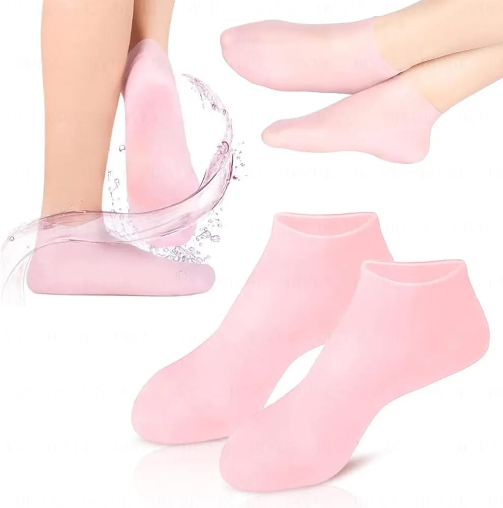 1 Pair Silicone Gel Socks – Soft Moisturizing Socks for Dry & Cracked Heels