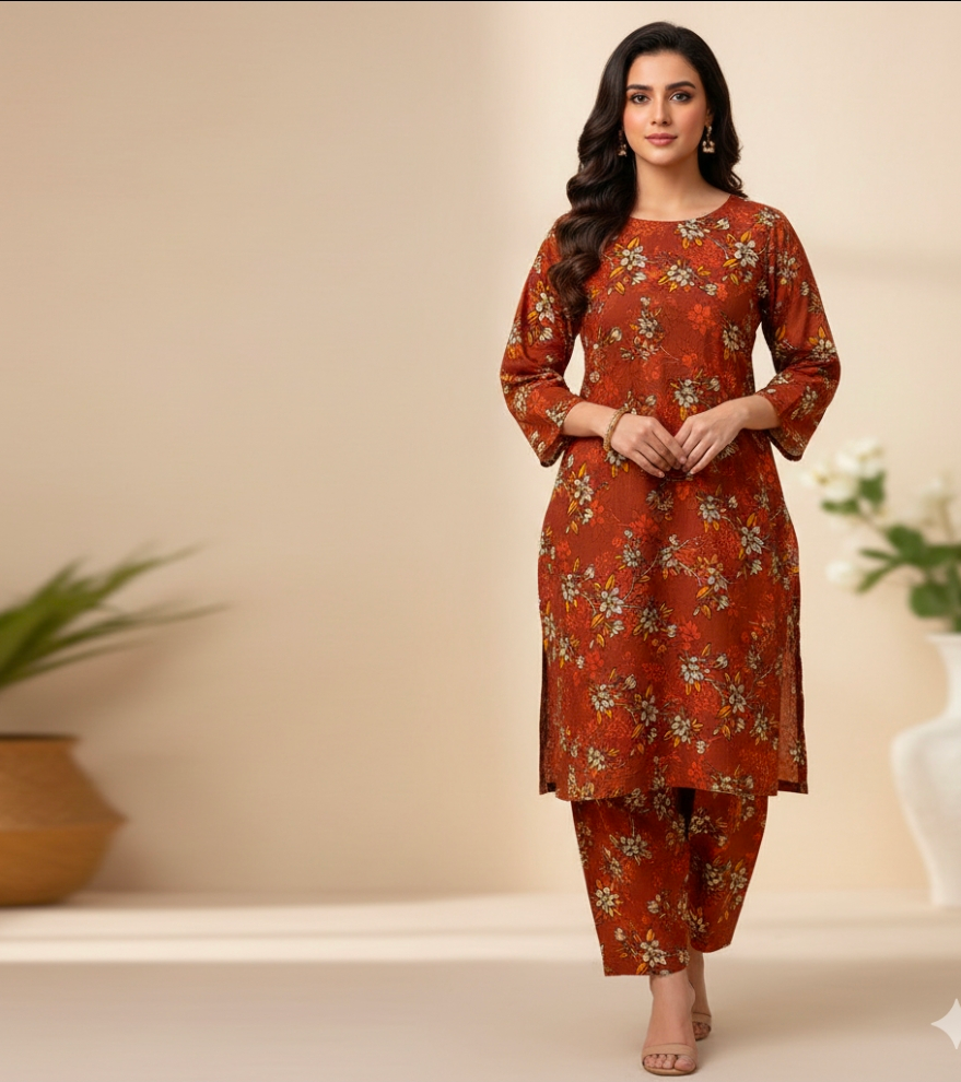 Luxury Branded Khaddar 2-Piece | Premium Winter Fabric