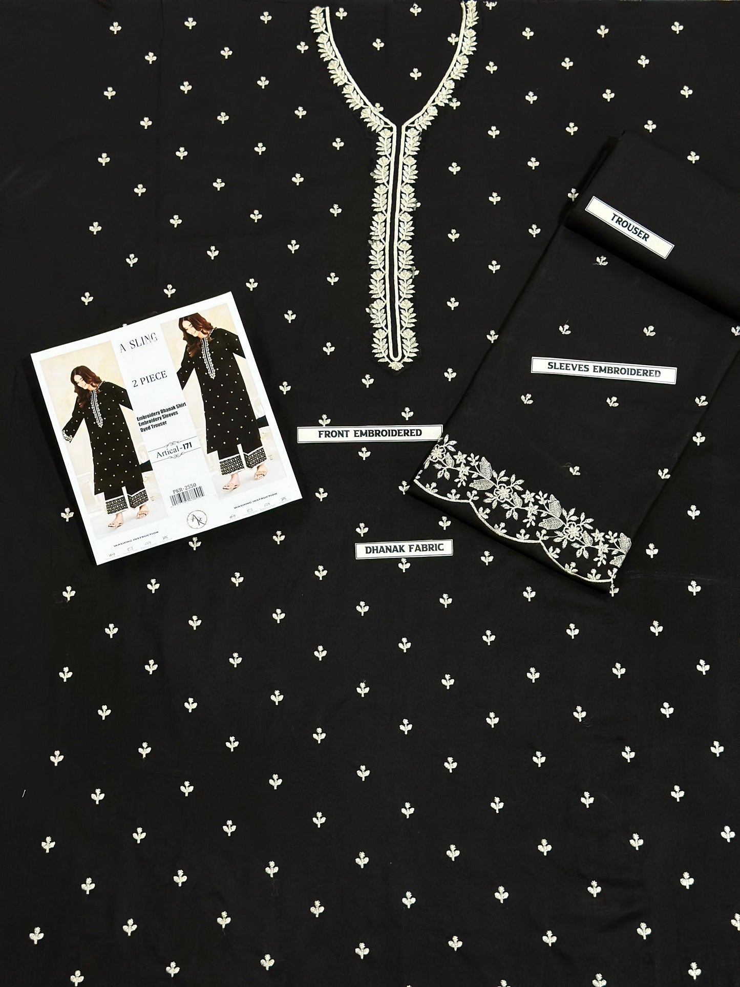 2 Piece - Unstitched Dhanak Stuff Full Embroidered Suit - Winter collection 2026