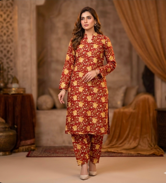 Luxury Branded Khaddar 2-Piece | Premium Winter Fabric