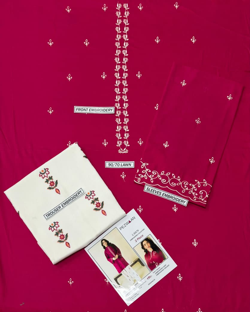 Premium Embroidered Lawn 2PC Collection | Pezwaan