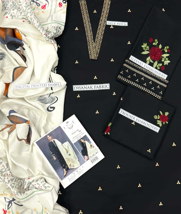 Dhanak 3Pcs Suit with wool shawl