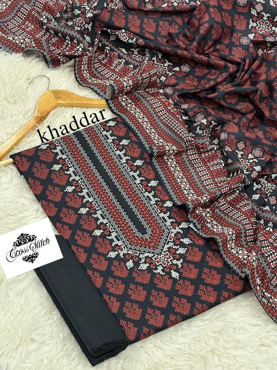 Unstitched Khaddar 3 Piece Digital Printed Dress ( Most trending Orignal Branded )