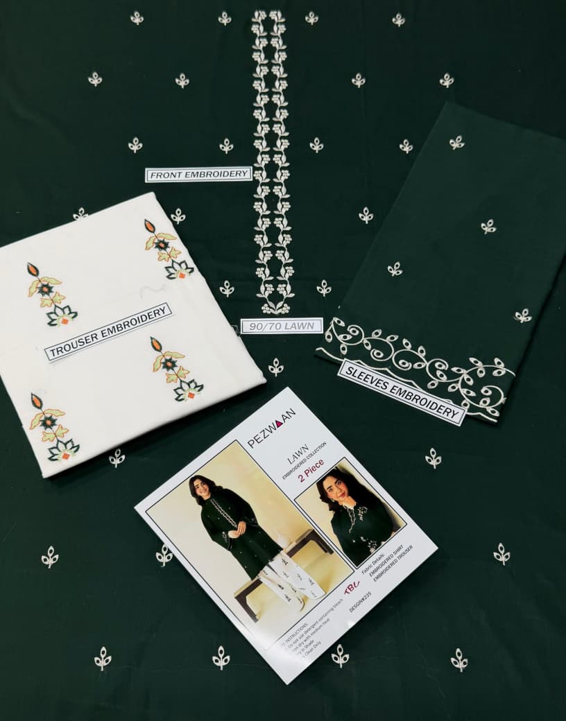 Premium Embroidered Lawn 2PC Collection | Pezwaan
