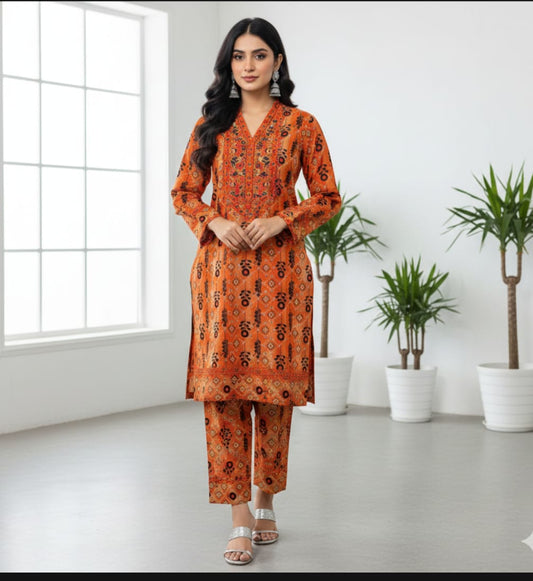 Luxury Branded Khaddar 2-Piece | Premium Winter Fabric