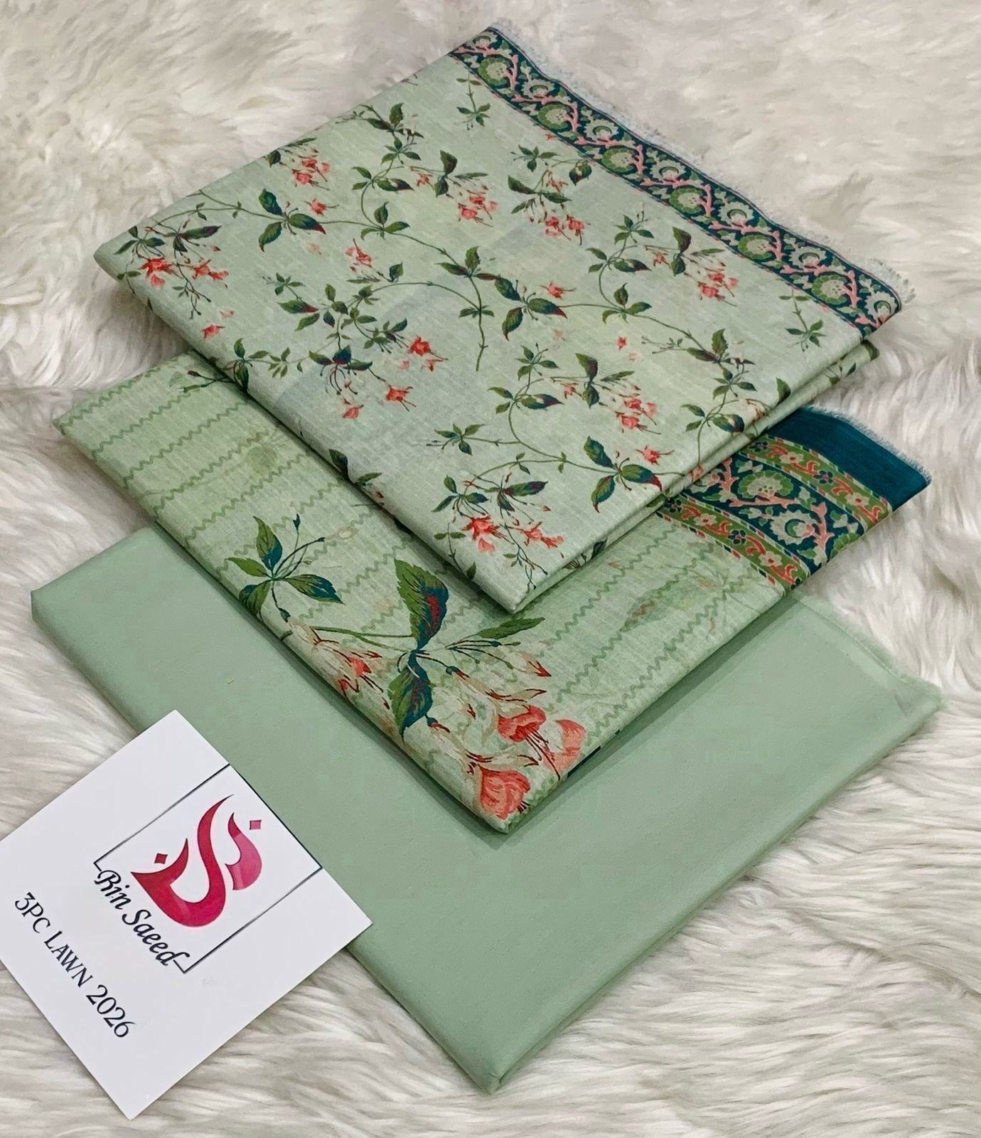Bin Saeed Lawn 3Pcs (100% Original)
