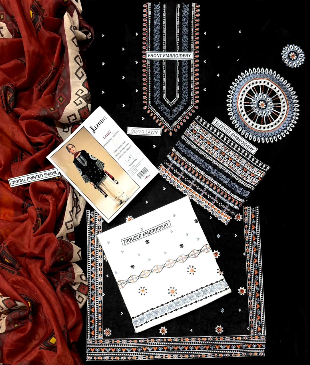 Jazmin 3p Lawn Suit 2026