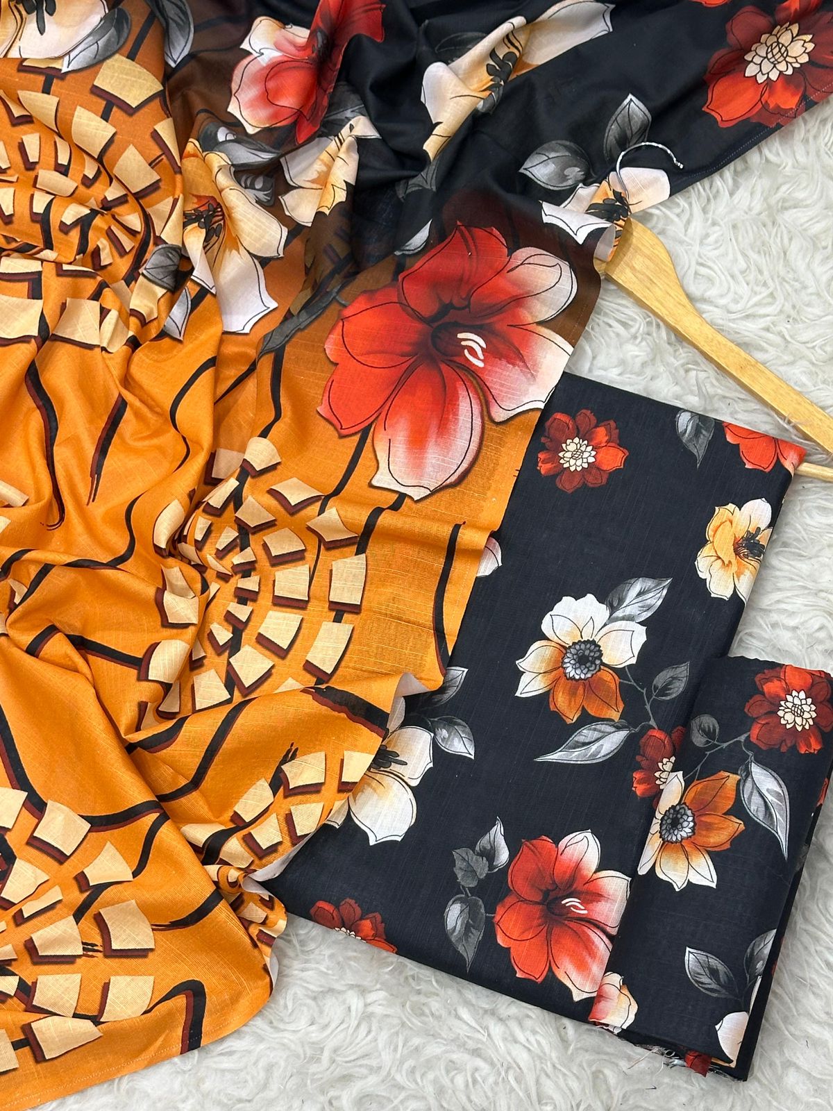 Unstitched Khaddar 3 Piece Digital Printed Dress ( Most trending Orignal Branded )