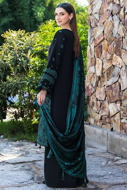 Embroidered 3pc Fancy lawn Dress With Printed Shawl- Farasha
