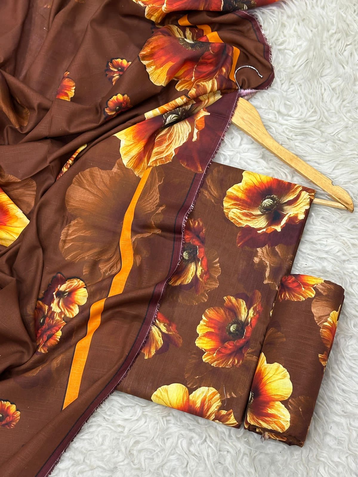 Unstitched Khaddar 3 Piece Digital Printed Dress ( Most trending Orignal Branded )