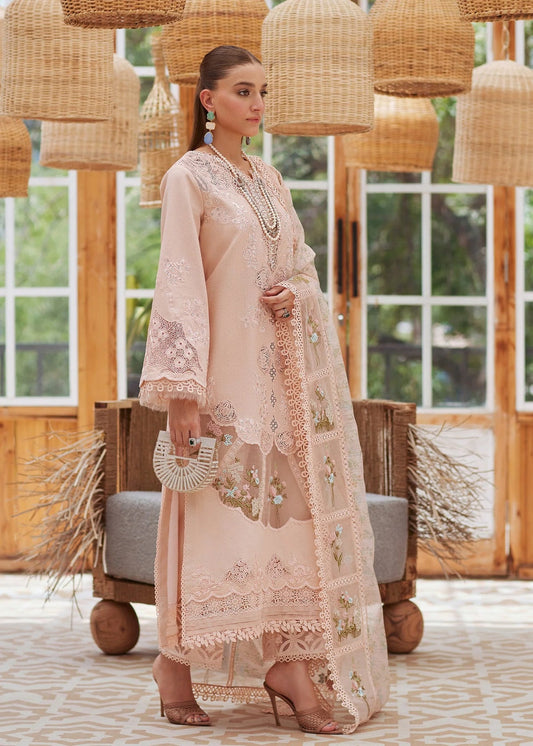 Crimson Chikankari Embroidered Luxury Lawn 3 Piece Dress