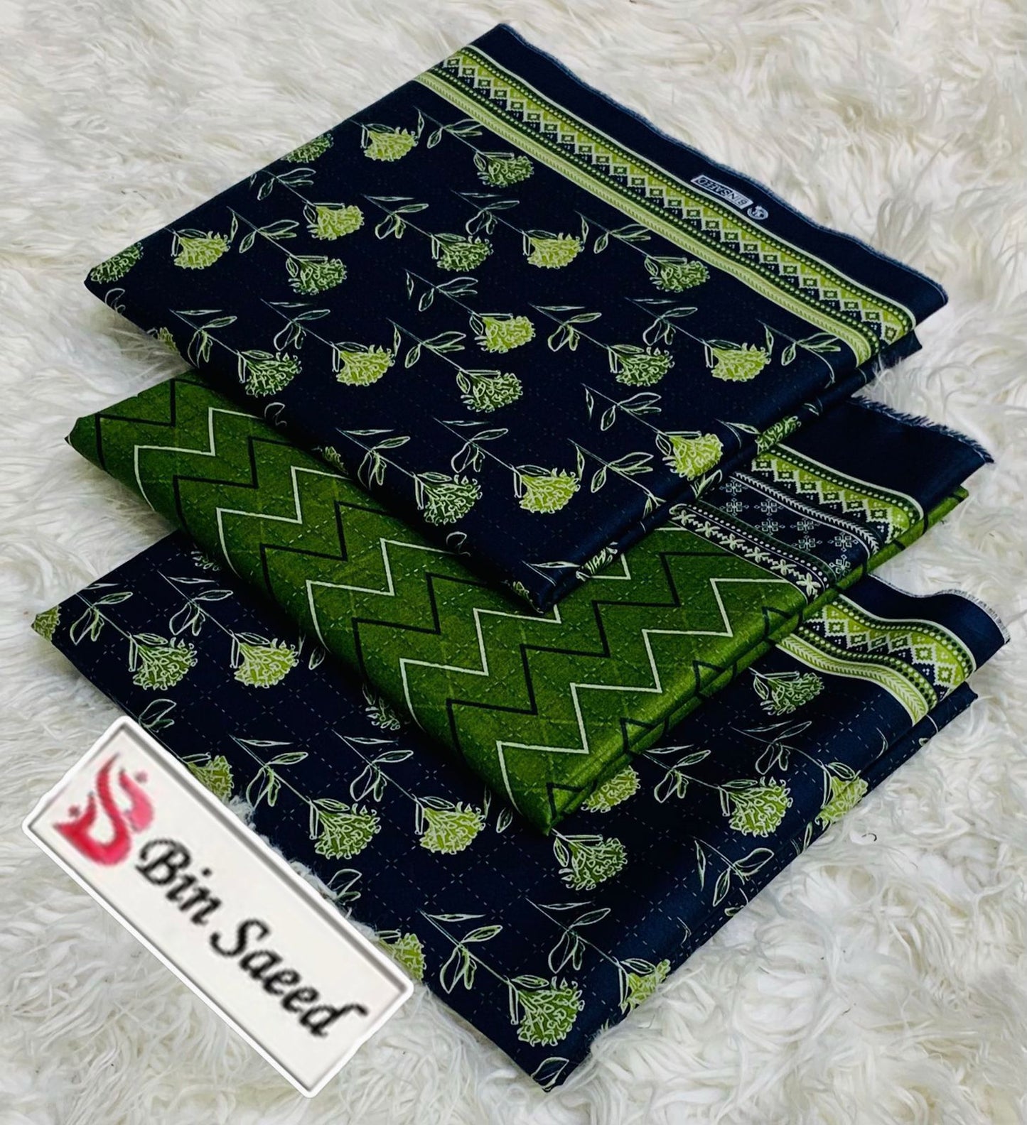 Bin Saeed Lawn 3Pcs (100% Original)