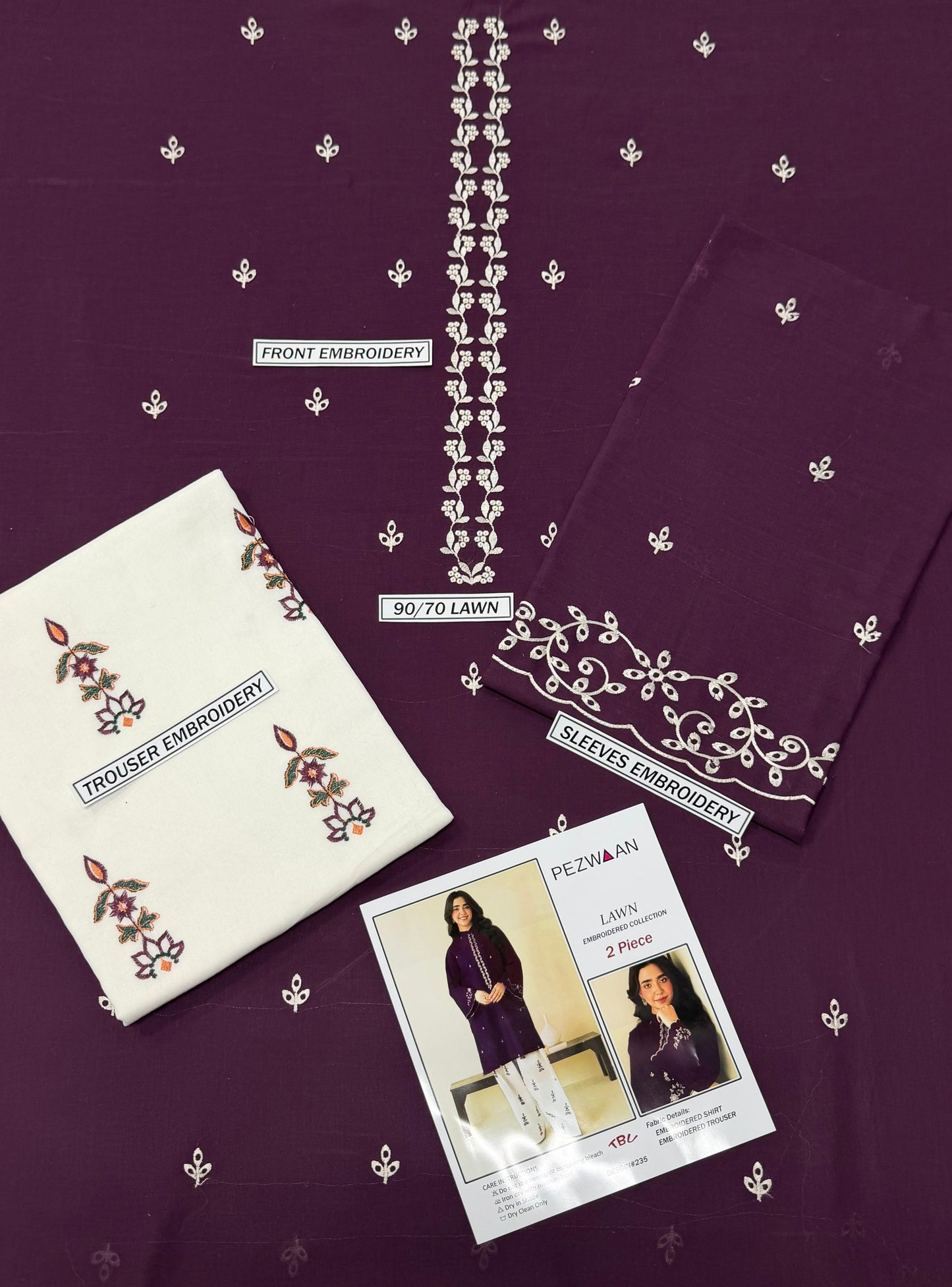 Premium Embroidered Lawn 2PC Collection | Pezwaan