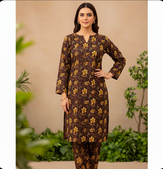 Luxury Branded Khaddar 2-Piece | Premium Winter Fabric