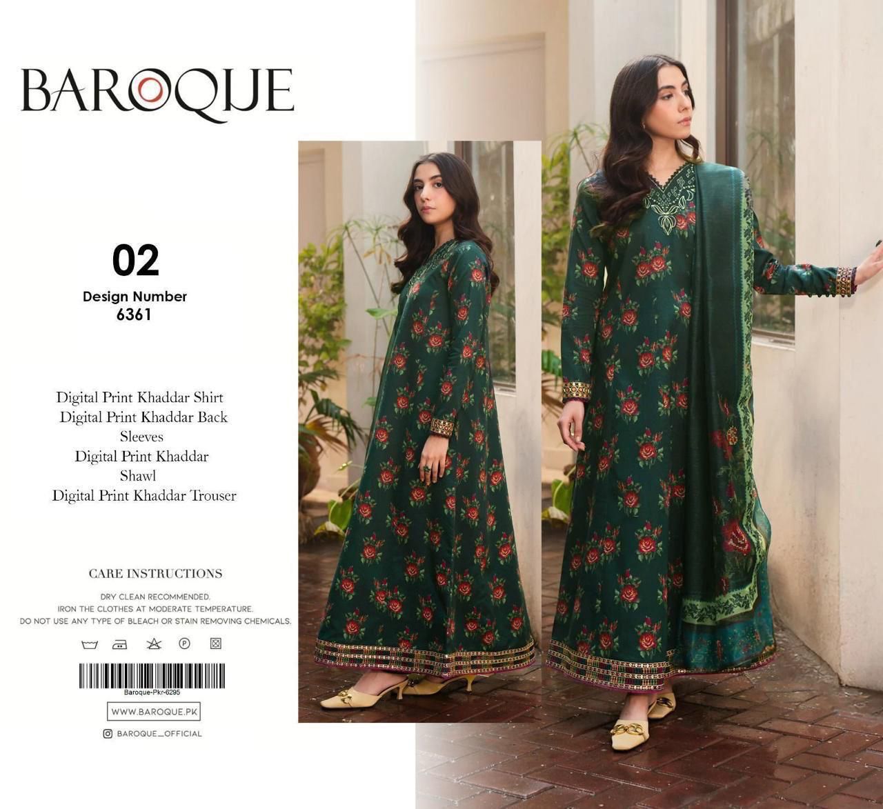 Unstitched Khaddar 3 Piece Digital Printed Dress ( Most trending Orignal Branded )