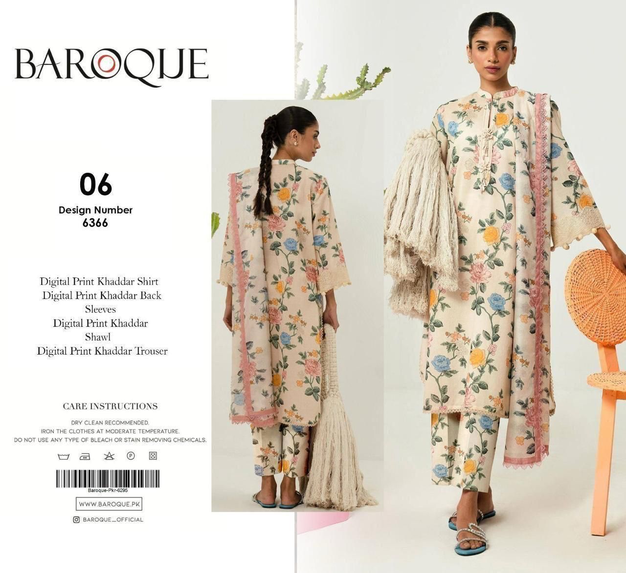 Unstitched Khaddar 3 Piece Digital Printed Dress ( Most trending Orignal Branded )