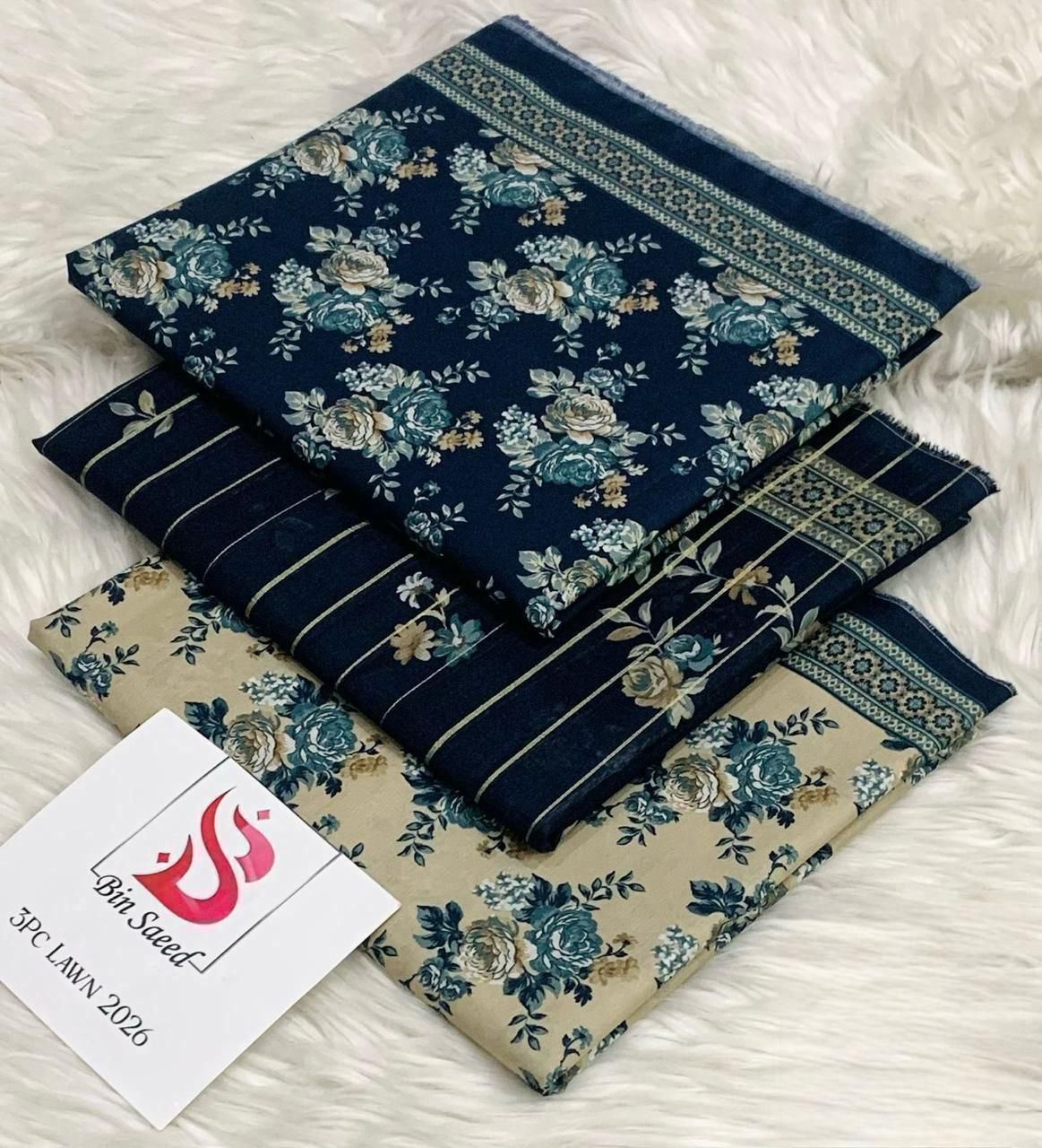 Bin Saeed Lawn 3Pcs (100% Original)