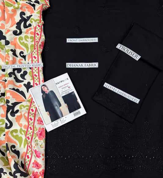 Dhanak 3p with wool shawl Daman chicken kari