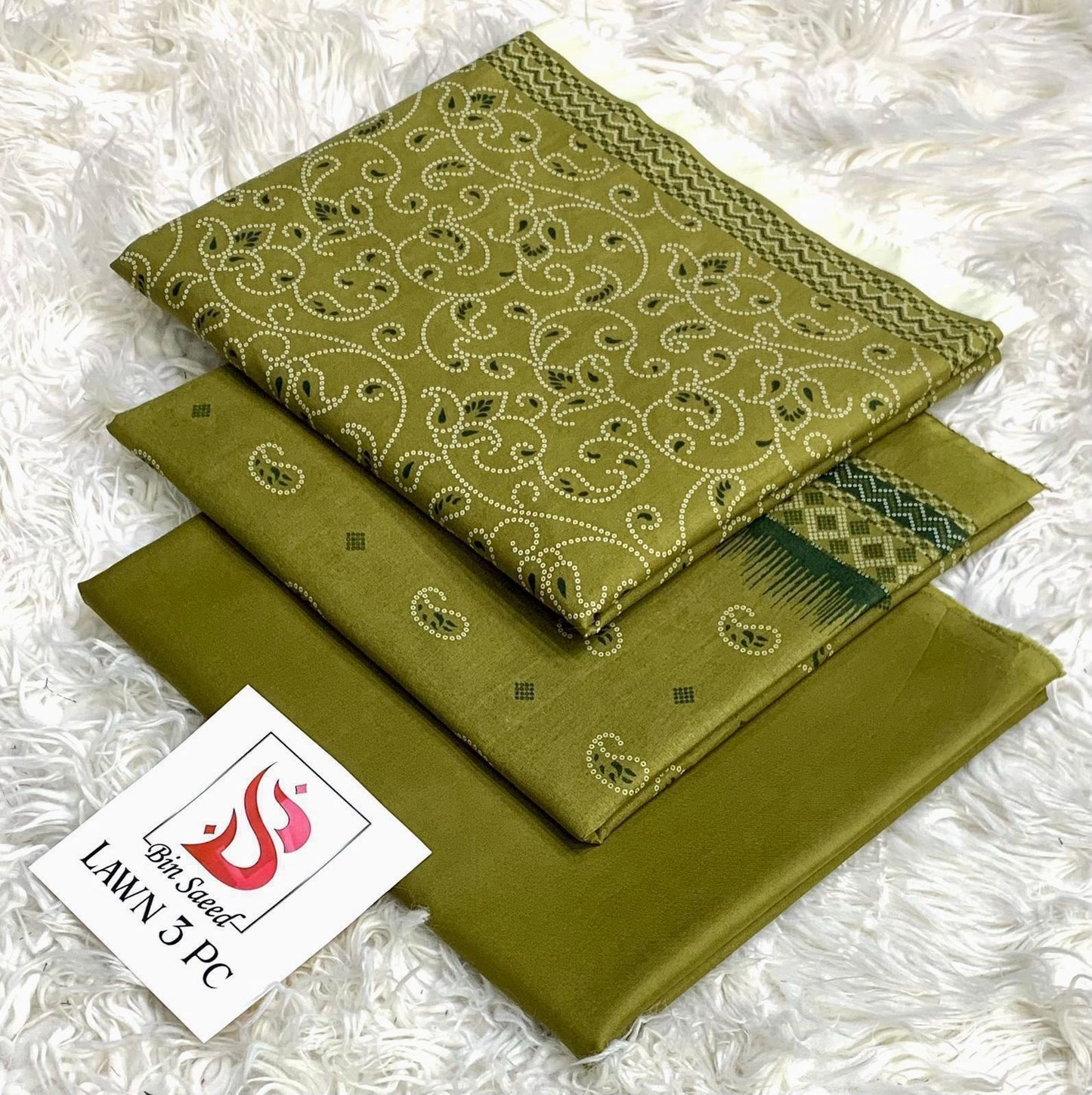 Bin Saeed Lawn 3Pcs (100% Original)