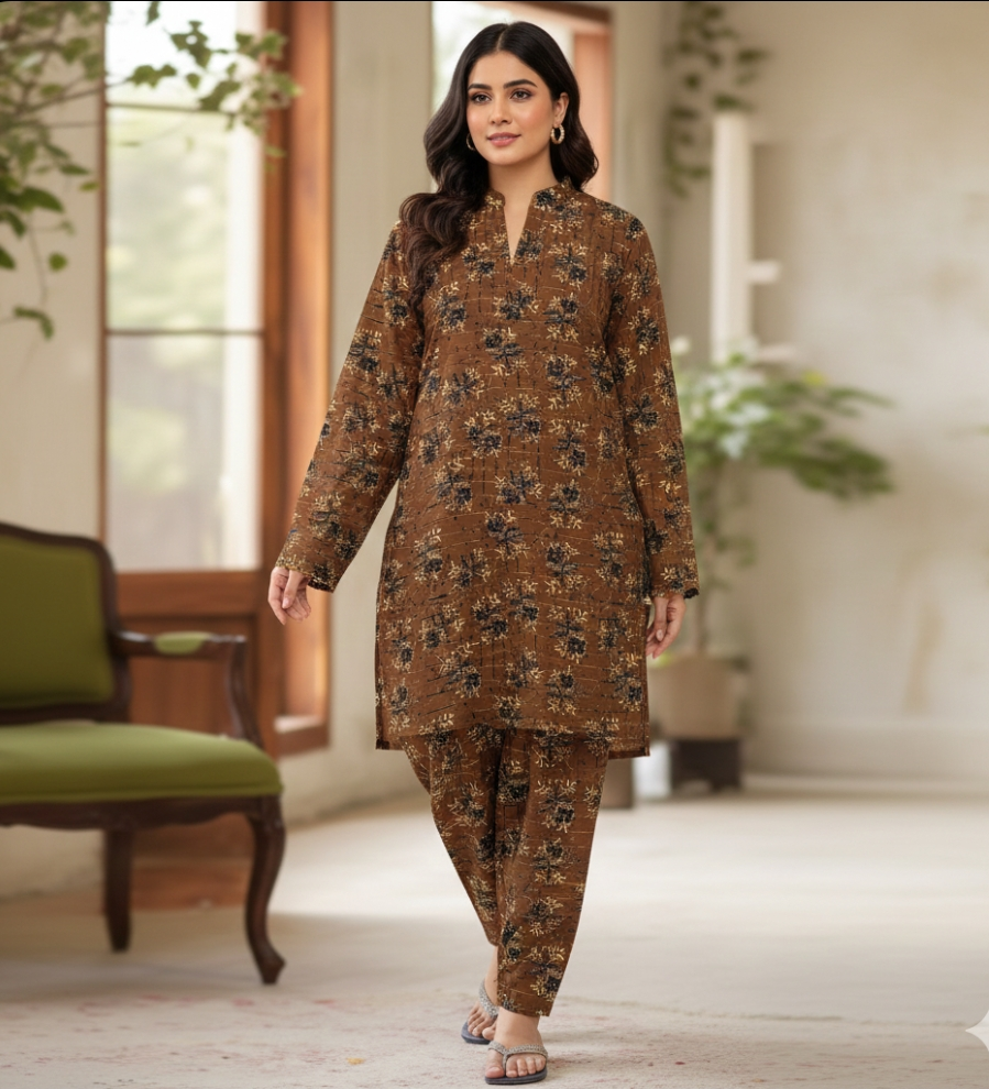 Luxury Branded Khaddar 2-Piece | Premium Winter Fabric