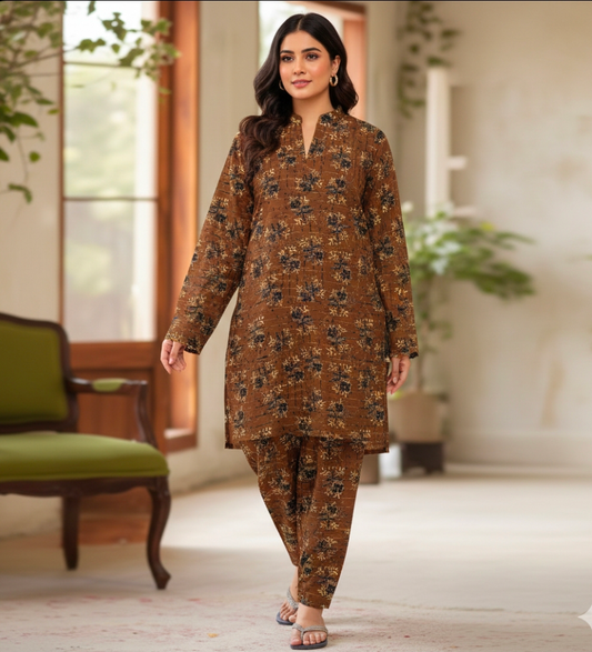 Luxury Branded Khaddar 2-Piece | Premium Winter Fabric
