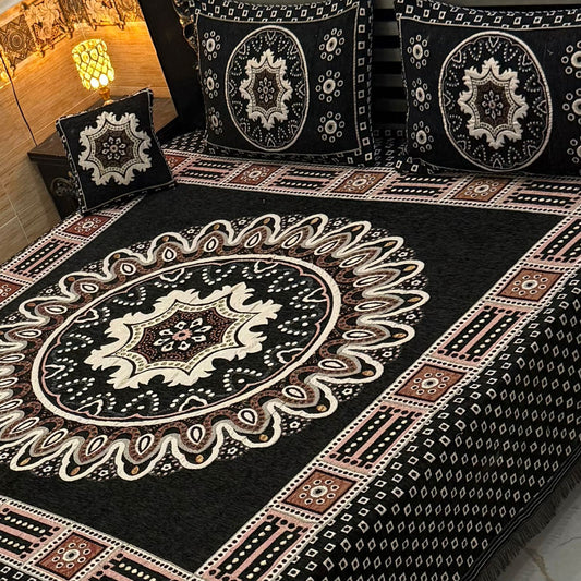 Luxury 4p premium velvet jacquard Bedsheets