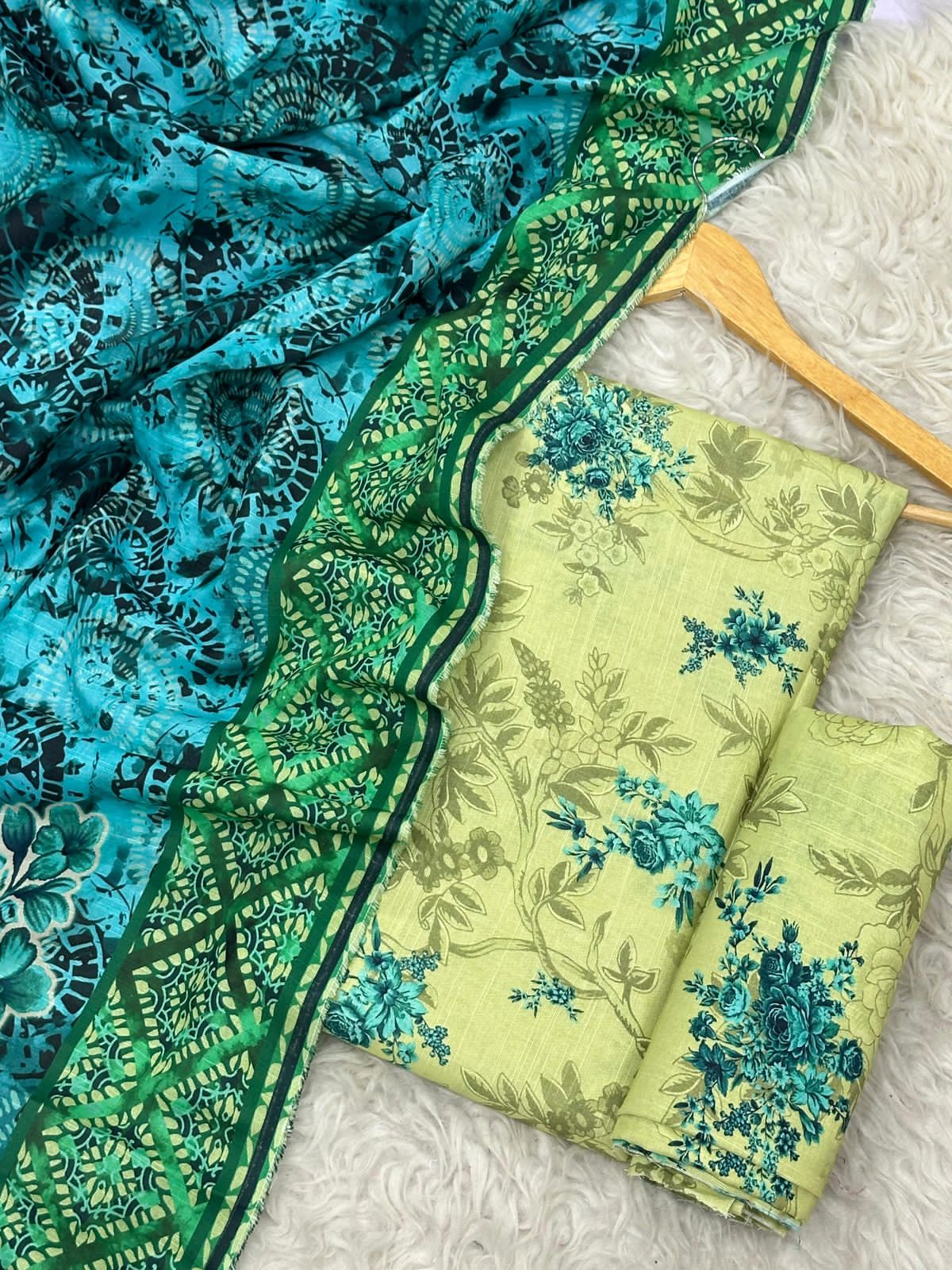 Unstitched Khaddar 3 Piece Digital Printed Dress ( Most trending Orignal Branded )