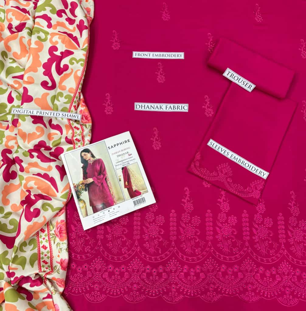 Dhanak 3p with wool shawl Daman chicken kari