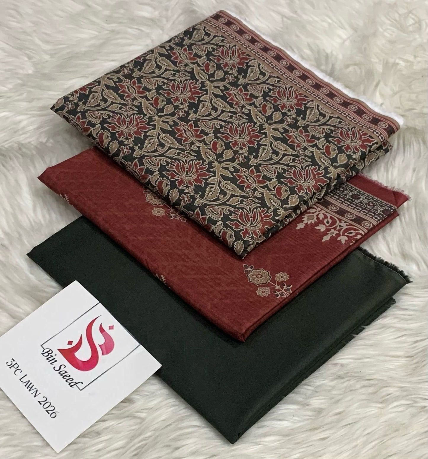 Bin Saeed Lawn 3Pcs (100% Original)