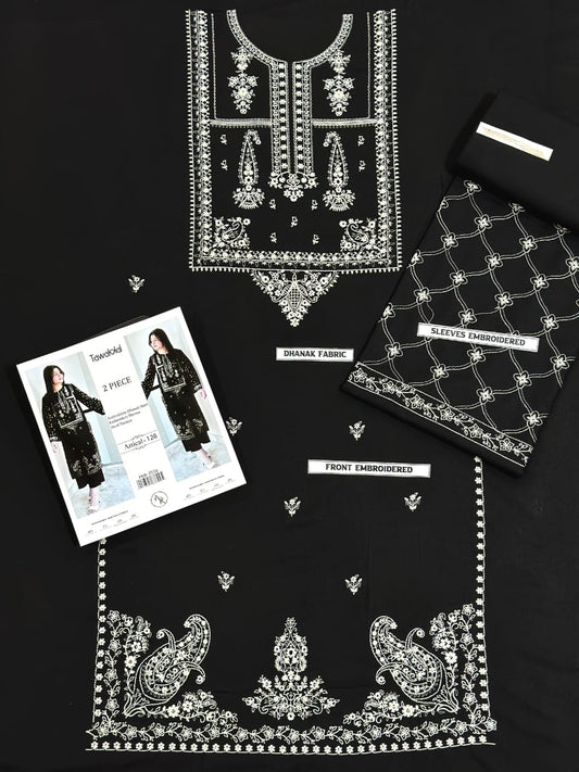 2 Piece - Unstitched Dhanak Stuff Full Embroidered Suit - Winter collection 2026